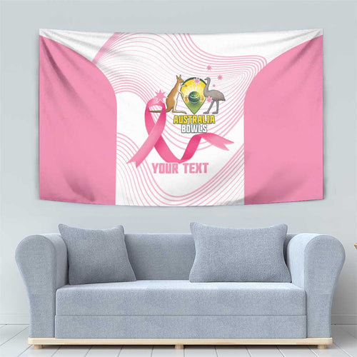 Custom Bowls Australia Breast Cancer Tapestry Pink Ribbon Curve Sporty - Aussie Hoodie