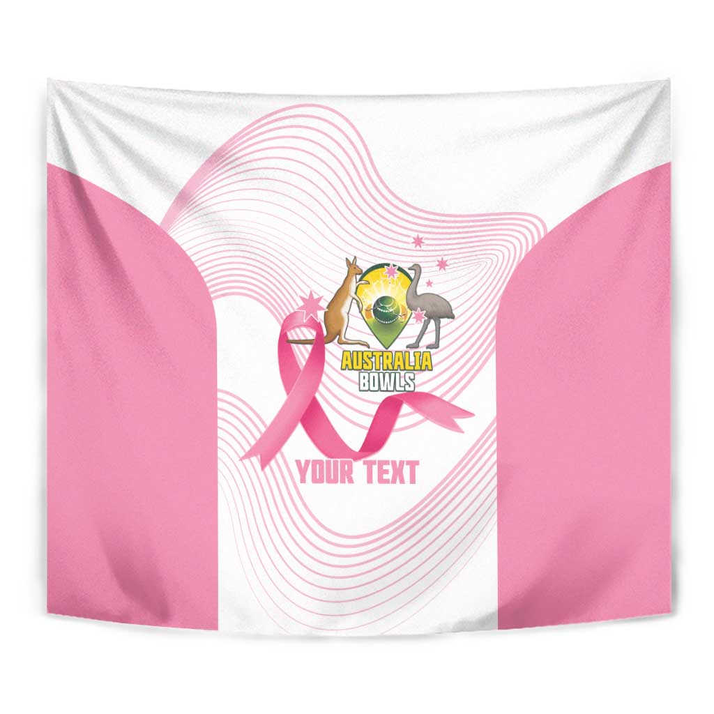 Custom Bowls Australia Breast Cancer Tapestry Pink Ribbon Curve Sporty - Aussie Hoodie