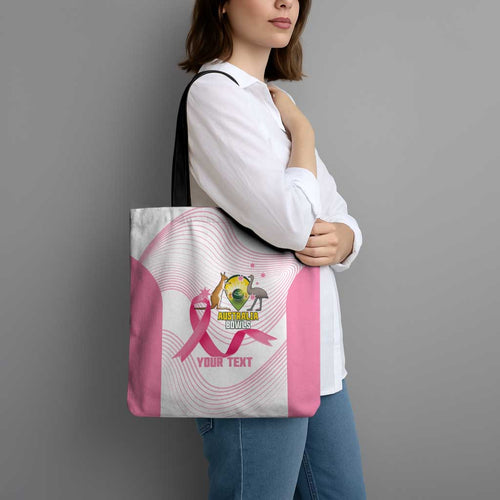 Custom Bowls Australia Breast Cancer Tote Bag Pink Ribbon Curve Sporty - Aussie Hoodie