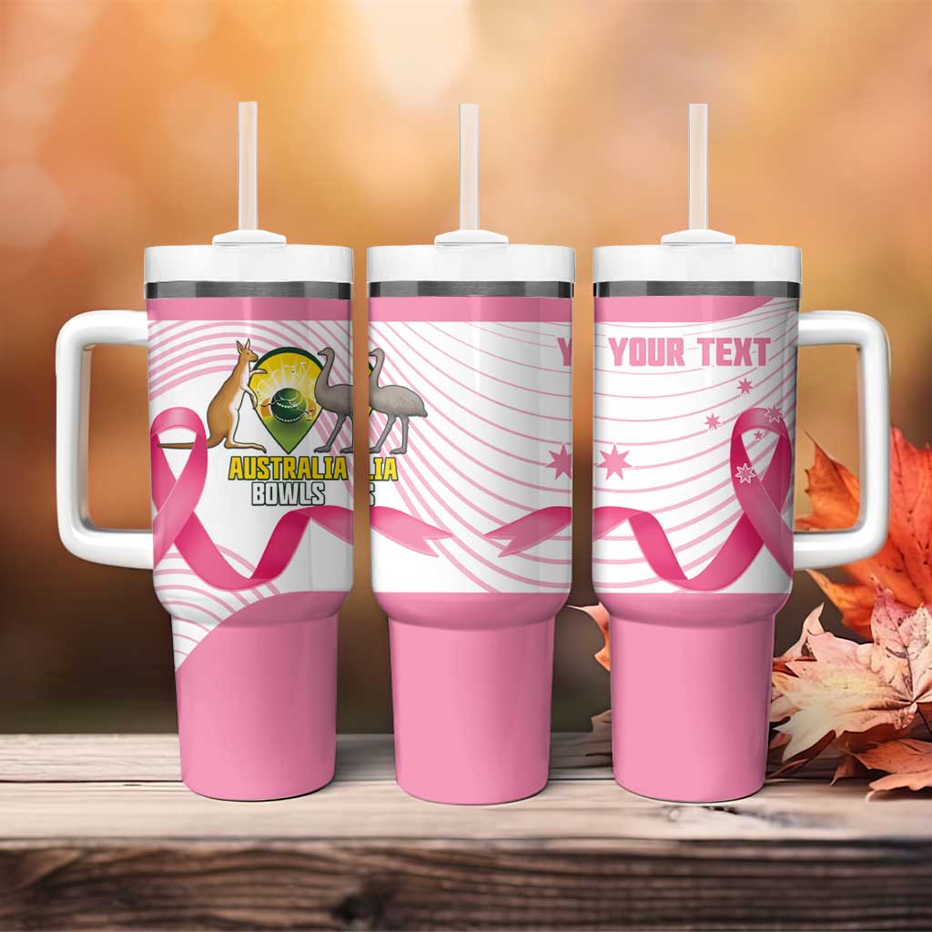 Custom Bowls Australia Breast Cancer Tumbler With Handle Pink Ribbon Curve Sporty - Aussie Hoodie