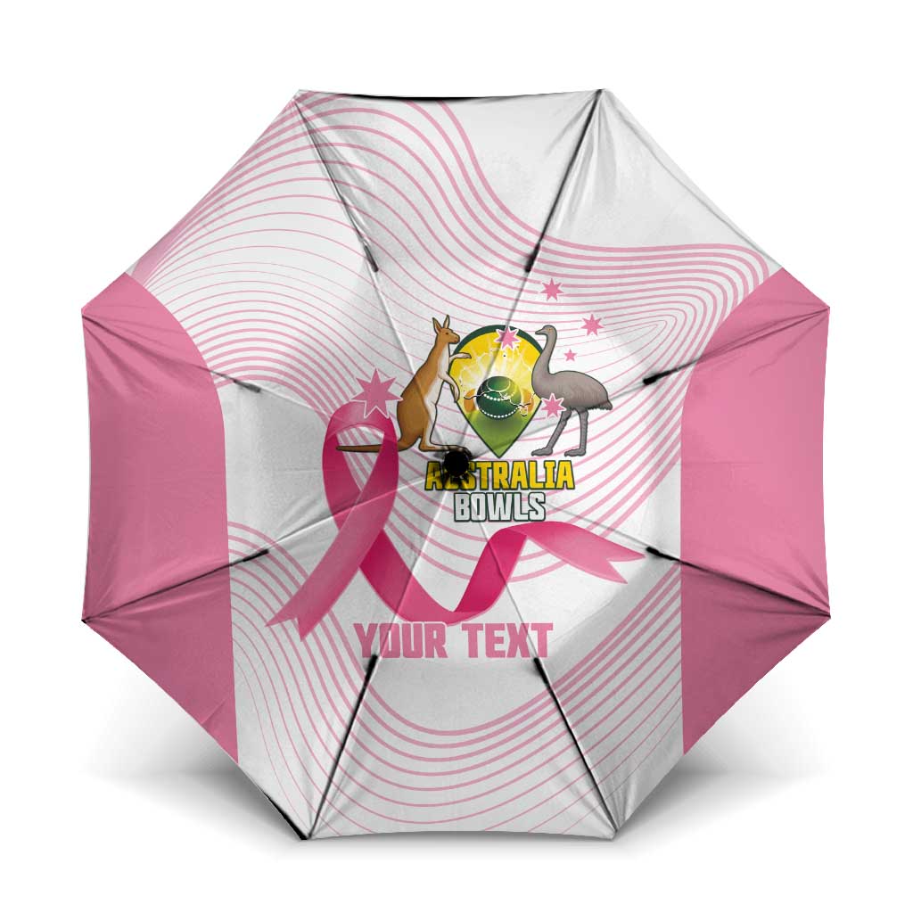 Custom Bowls Australia Breast Cancer Umbrella Pink Ribbon Curve Sporty - Aussie Hoodie