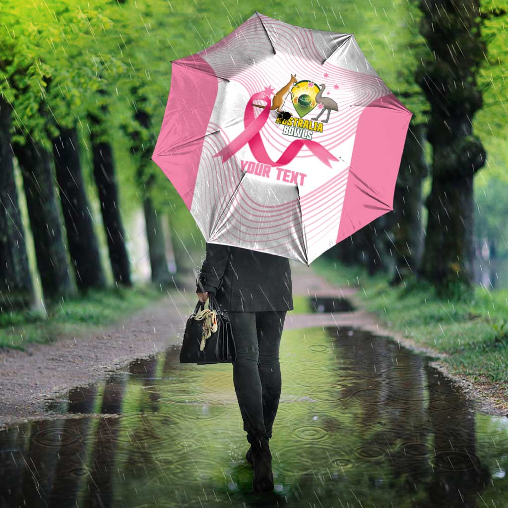 Custom Bowls Australia Breast Cancer Umbrella Pink Ribbon Curve Sporty - Aussie Hoodie