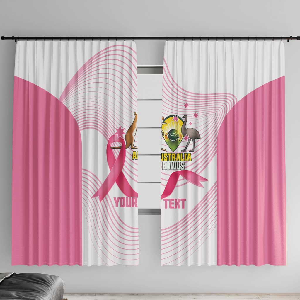 Custom Bowls Australia Breast Cancer Window Curtain Pink Ribbon Curve Sporty - Aussie Hoodie