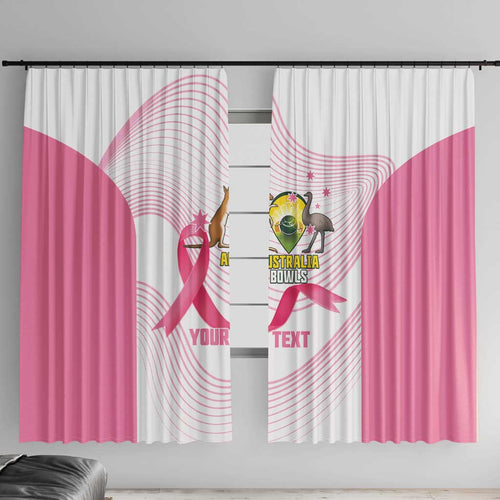 Custom Bowls Australia Breast Cancer Window Curtain Pink Ribbon Curve Sporty - Aussie Hoodie
