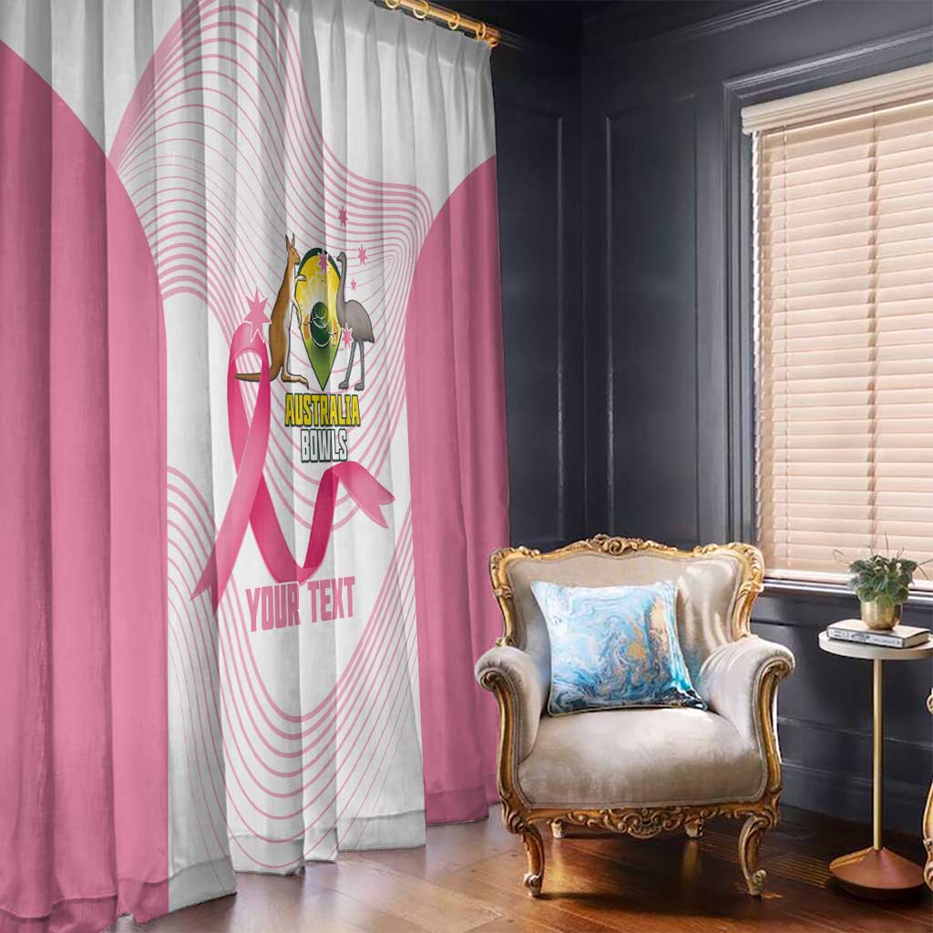 Custom Bowls Australia Breast Cancer Window Curtain Pink Ribbon Curve Sporty - Aussie Hoodie