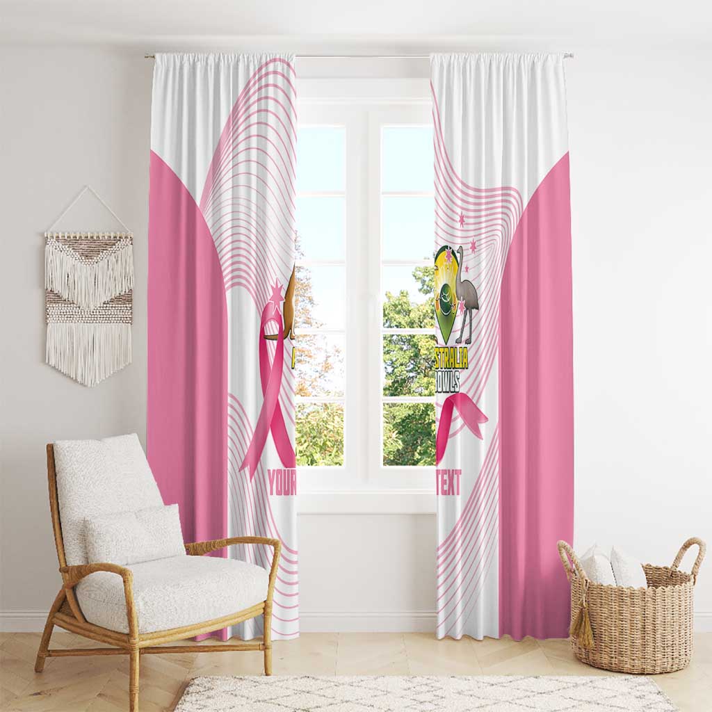 Custom Bowls Australia Breast Cancer Window Curtain Pink Ribbon Curve Sporty - Aussie Hoodie