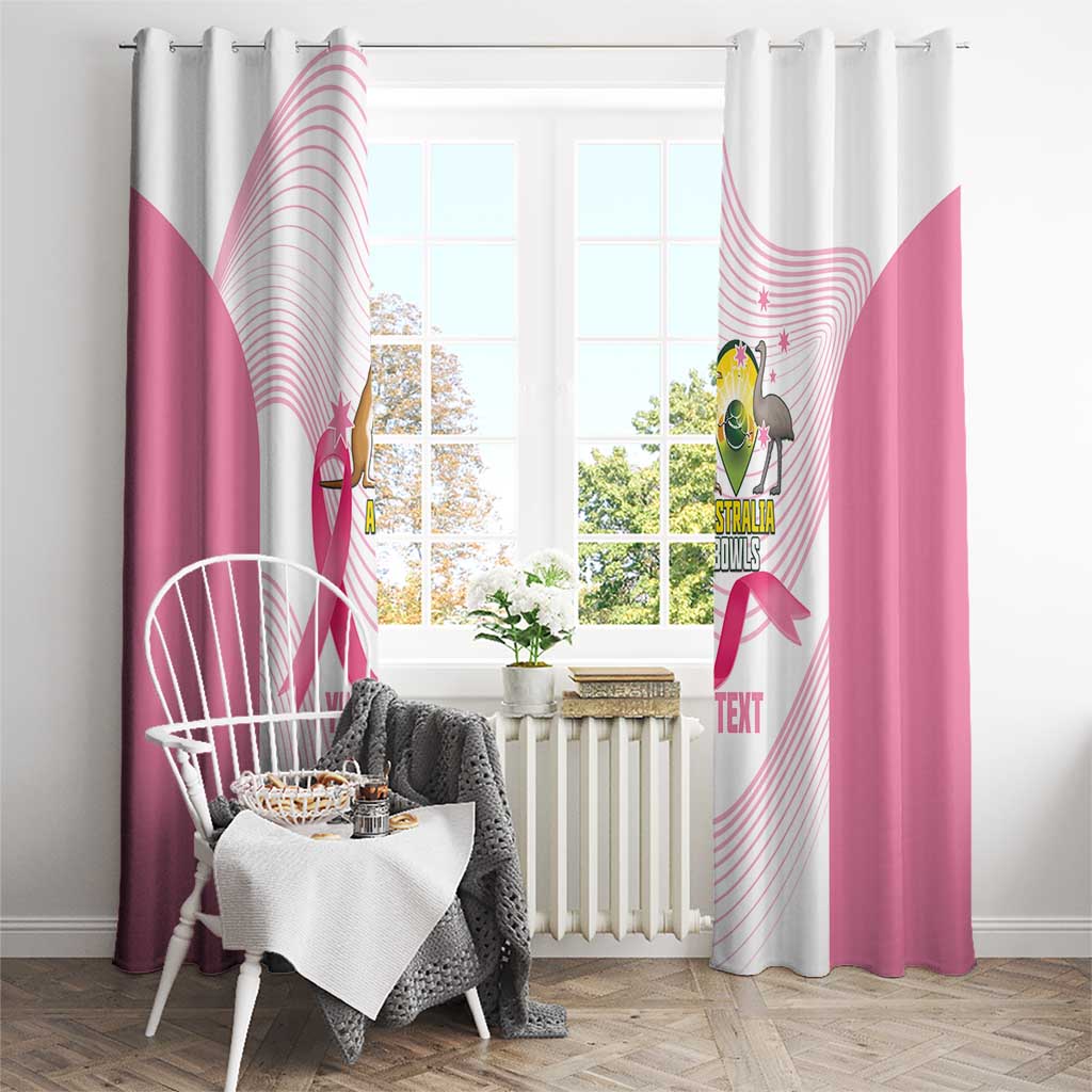 Custom Bowls Australia Breast Cancer Window Curtain Pink Ribbon Curve Sporty - Aussie Hoodie