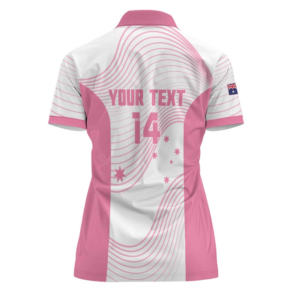 Custom Bowls Australia Breast Cancer Women Polo Shirt Pink Ribbon Curve Sporty - Aussie Hoodie