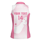 Custom Bowls Australia Breast Cancer Women Sleeveless Polo Shirt Pink Ribbon Curve Sporty - Aussie Hoodie