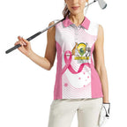 Custom Bowls Australia Breast Cancer Women Sleeveless Polo Shirt Pink Ribbon Curve Sporty - Aussie Hoodie