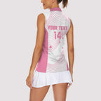 Custom Bowls Australia Breast Cancer Women Sleeveless Polo Shirt Pink Ribbon Curve Sporty - Aussie Hoodie