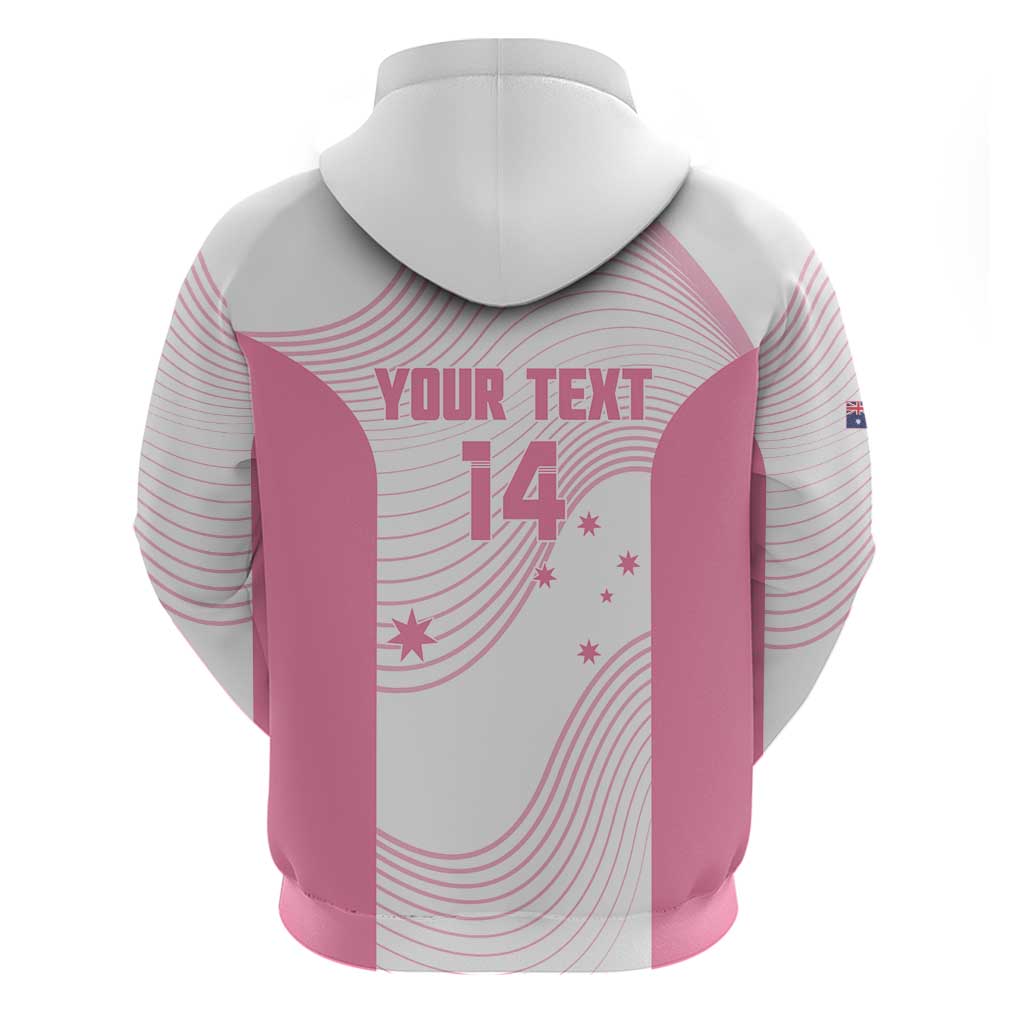 Custom Bowls Australia Breast Cancer Zip Hoodie Pink Ribbon Curve Sporty - Aussie Hoodie