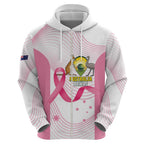 Custom Bowls Australia Breast Cancer Zip Hoodie Pink Ribbon Curve Sporty - Aussie Hoodie