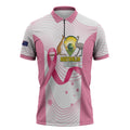 Custom Bowls Australia Breast Cancer Zipper Polo Shirt Pink Ribbon Curve Sporty - Aussie Hoodie