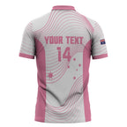 Custom Bowls Australia Breast Cancer Zipper Polo Shirt Pink Ribbon Curve Sporty - Aussie Hoodie