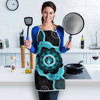 Australia Ovarian Cancer Awareness Apron Brave Strong Teal Ribbon Aboriginal Art - Aussie Hoodie