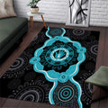Australia Ovarian Cancer Awareness Area Rug Brave Strong Teal Ribbon Aboriginal Art - Aussie Hoodie