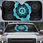 Australia Ovarian Cancer Awareness Auto Sun Shade Brave Strong Teal Ribbon Aboriginal Art - Aussie Hoodie