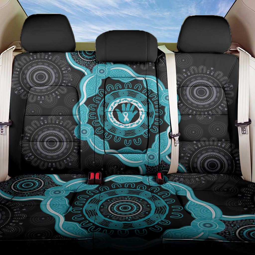 Australia Ovarian Cancer Awareness Back Car Seat Cover Brave Strong Teal Ribbon Aboriginal Art - Aussie Hoodie