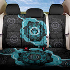 Australia Ovarian Cancer Awareness Back Car Seat Cover Brave Strong Teal Ribbon Aboriginal Art - Aussie Hoodie