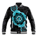 Australia Ovarian Cancer Awareness Baseball Jacket Brave Strong Teal Ribbon Aboriginal Art - Aussie Hoodie
