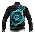 Australia Ovarian Cancer Awareness Baseball Jacket Brave Strong Teal Ribbon Aboriginal Art - Aussie Hoodie