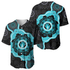 Australia Ovarian Cancer Awareness Baseball Jersey Brave Strong Teal Ribbon Aboriginal Art - Aussie Hoodie
