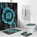 Australia Ovarian Cancer Awareness Bathroom Set Brave Strong Teal Ribbon Aboriginal Art - Aussie Hoodie
