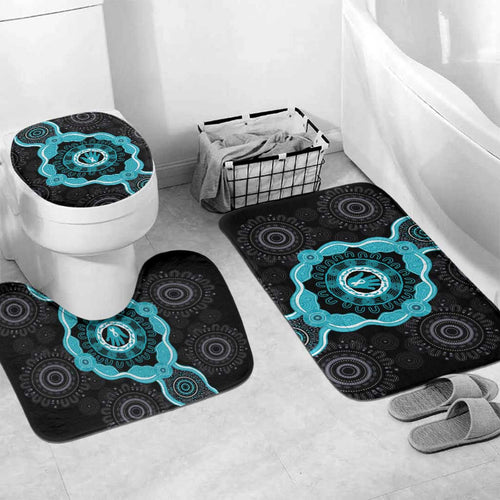 Australia Ovarian Cancer Awareness Bathroom Set Brave Strong Teal Ribbon Aboriginal Art - Aussie Hoodie