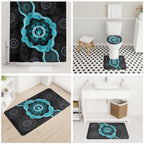 Australia Ovarian Cancer Awareness Bathroom Set Brave Strong Teal Ribbon Aboriginal Art - Aussie Hoodie