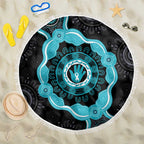Australia Ovarian Cancer Awareness Beach Blanket Brave Strong Teal Ribbon Aboriginal Art - Aussie Hoodie