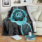 Australia Ovarian Cancer Awareness Blanket Brave Strong Teal Ribbon Aboriginal Art - Aussie Hoodie
