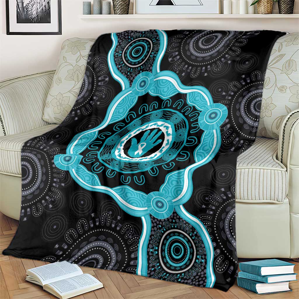 Australia Ovarian Cancer Awareness Blanket Brave Strong Teal Ribbon Aboriginal Art - Aussie Hoodie