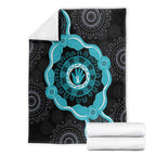 Australia Ovarian Cancer Awareness Blanket Brave Strong Teal Ribbon Aboriginal Art - Aussie Hoodie