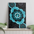 Australia Ovarian Cancer Awareness Canvas Wall Art Brave Strong Teal Ribbon Aboriginal Art - Aussie Hoodie
