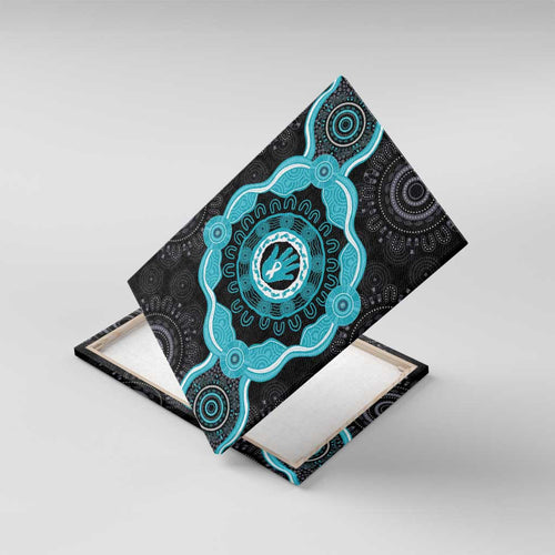 Australia Ovarian Cancer Awareness Canvas Wall Art Brave Strong Teal Ribbon Aboriginal Art - Aussie Hoodie