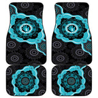 Australia Ovarian Cancer Awareness Car Mats Brave Strong Teal Ribbon Aboriginal Art - Aussie Hoodie