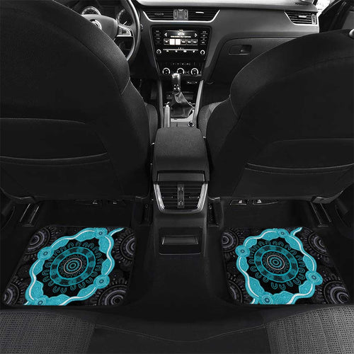 Australia Ovarian Cancer Awareness Car Mats Brave Strong Teal Ribbon Aboriginal Art - Aussie Hoodie