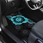Australia Ovarian Cancer Awareness Car Mats Brave Strong Teal Ribbon Aboriginal Art - Aussie Hoodie
