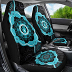 Australia Ovarian Cancer Awareness Car Seat Cover Brave Strong Teal Ribbon Aboriginal Art - Aussie Hoodie