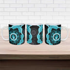 Australia Ovarian Cancer Awareness Ceramic Mug Brave Strong Teal Ribbon Aboriginal Art - Aussie Hoodie