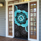 Australia Ovarian Cancer Awareness Door Cover Brave Strong Teal Ribbon Aboriginal Art - Aussie Hoodie