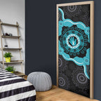 Australia Ovarian Cancer Awareness Door Cover Brave Strong Teal Ribbon Aboriginal Art - Aussie Hoodie