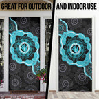 Australia Ovarian Cancer Awareness Door Cover Brave Strong Teal Ribbon Aboriginal Art - Aussie Hoodie
