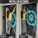 Australia Ovarian Cancer Awareness Door Cover Brave Strong Teal Ribbon Aboriginal Art - Aussie Hoodie