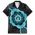 Australia Ovarian Cancer Awareness Family Matching Long Sleeve Bodycon Dress and Hawaiian Shirt Brave Strong Teal Ribbon Aboriginal Art - Aussie Hoodie