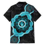 Australia Ovarian Cancer Awareness Family Matching Long Sleeve Bodycon Dress and Hawaiian Shirt Brave Strong Teal Ribbon Aboriginal Art - Aussie Hoodie