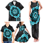 Australia Ovarian Cancer Awareness Family Matching Tank Maxi Dress and Hawaiian Shirt Brave Strong Teal Ribbon Aboriginal Art - Aussie Hoodie