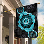 Australia Ovarian Cancer Awareness Garden Flag Brave Strong Teal Ribbon Aboriginal Art - Aussie Hoodie