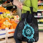 Australia Ovarian Cancer Awareness Grocery Bag Brave Strong Teal Ribbon Aboriginal Art - Aussie Hoodie